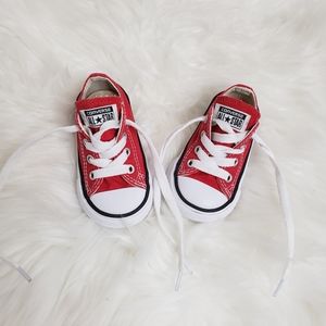 CONVERSE | EUC Red and White Toddler Converse